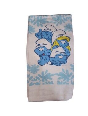 Smurfs Blue & White Cartoon Kitchen Towel